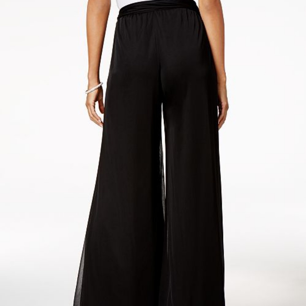 Alex Evenings
Mesh-Overlay Wide-Leg Pants